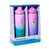 ThermoFlask Double-Wall Vacuum Insulated Stainless Steel Water Bottles, 710 mL- Set  2