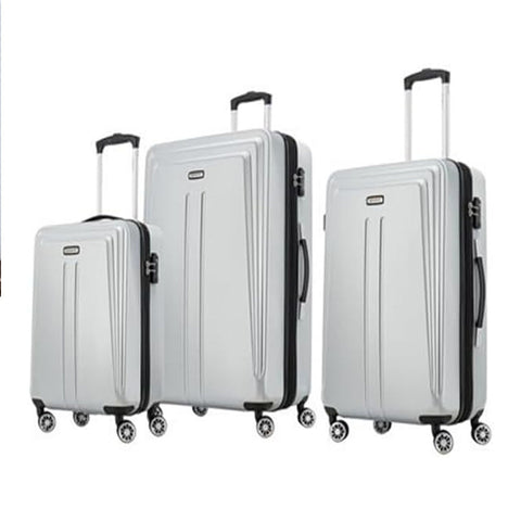Samsonite Quantum DLX 3 Piece Hardside Expandable Spinner Luggage Set – Silver