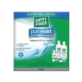 Opti-Free Puremoist Contact Lens Solution 2 x 414ml + 60ml + 2 Lens Cases