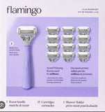 Flamingo Razor Shave Kit, 1 Lilac Handle + 13 Cartridges - Shoppers-kart.com