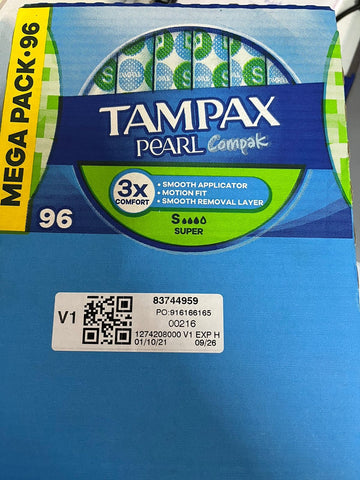 Tampax Pearl Compak Super Tampons Mega Pack 4x24s