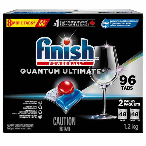 Finish Powerball Quantum Ultimate Plus Automatic Dishwasher Detergent - 96 Tabs, 1.2kg