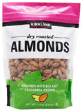 Kirkland Signature Dry Roasted Salted Almonds with Kosher Sea Salt (1.13kg/40oz) – California Grown, Healthy Snack - Shoppers-kart.com