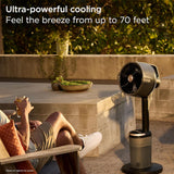 Shark FlexBreeze Pro Mist Fan — Indoor & Outdoor, Integrated Misting, Pedestal to Tabletop, Corded or Cordless, Up to 24-Hr Battery, Oscillating, Charcoal Grey, FA302 (2025 Release)