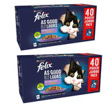 Felix As Good As It Looks Mixed Selection In Jelly Cat Food, Jumbo Pack with Salmon, Chicken, Beef and Tuna 80 x 85g- 3.4kg
