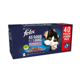 Felix As Good As It Looks Mixed Selection In Jelly Cat Food, Jumbo Pack with Salmon, Chicken, Beef and Tuna 40 x 85g- 3.4kg - Shoppers-kart.com