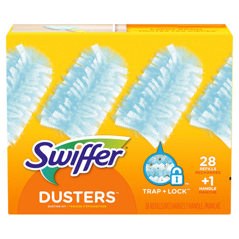 Swiffer Dusters Dusting Kit, Starter Kit Handle & 28 Duster Refills, 1 Count