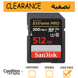 SanDisk 512GB Extreme PRO SDXC card + RescuePRO Deluxe, up to 200MB/s, UHS I, Class 10, U3, V30 ----- clearance