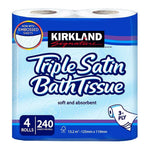 Kirkland Signature Triple Satin 3-Ply Toilet Tissue, 4 Rolls