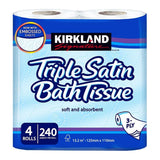 Kirkland Signature Triple Satin 3-Ply Toilet Tissue, 4 Rolls