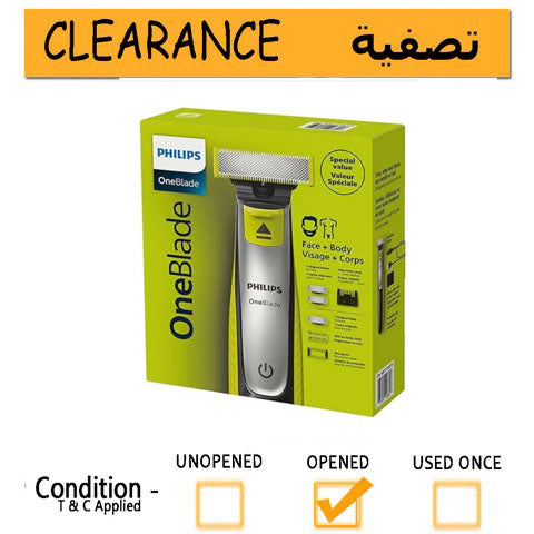 Philips OneBlade Face + Body Trimmer And Shaver (QP2834/60)- Clearance