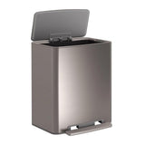 Kohler Step Trash Can, Stainless Finish - 47L (12 Gallon), Removable Plastic Liner & Space-Saving Profile Fits Snugly Against Wall Or Cabinets