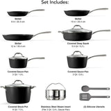 Tramontina Non-Stick Ceramic Cookware Set – 12 Piece Collection With Glass Lids & Utensils - Shoppers-kart.com