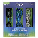 TYR Swim Goggles Lunettes De Nation-Junior 10+ages (Pack of 3)