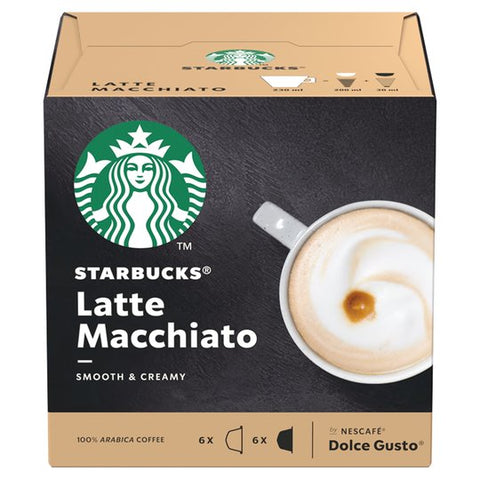 Starbucks Latte Macchiato Coffee Capsules - 12 Capsules (129g) - For Nescafe Dolce Gusto. - shopperskartuae
