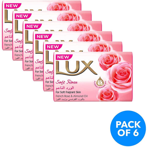 Lux Perfumed Bar Soap Soft Rose (170 gm x 6). - shopperskartuae