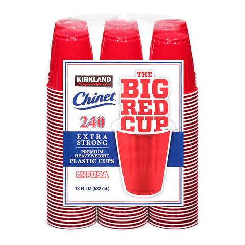 Kirkland Signature The Big Red Cup (240 Count x 18 Fl Oz/ 532 mL) - Extra Strong Premium Heavyweight Plastic Cups