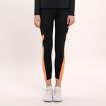 Kelme Women Running Tight Trousers, Fitness,Yoga Pants (Black/Orange)- CK60132001