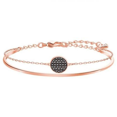 Swarovski Ginger Bangle, Gray & Rose Gold – Timeless Crystal Sparkle