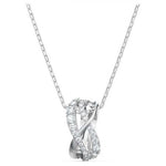 Swarovski Twist Rows Pendant – White & Rhodium Plated Elegance