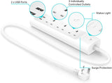 TP-Link Kasa WiFi Power Strip 3 outlets with 2 USB Ports, No Hub Required(KP303)