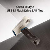 Samsung BAR Plus 128GB - 400MB/s USB 3.1 Flash Drive Champagne Silver (MUF-128BE3/AM)