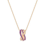 SWAROVSKI Twist pendant - Purple & Rose Gold Tone Plated #5563907 - Shoppers-kart.com