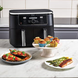 Ninja Foodi Max Dual Zone Air Fryer [AF400UK] 2 Drawers, 6 Cooking Functions, 9.5L, Black - Shoppers-kart.com