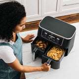 Ninja Foodi Max Dual Zone Air Fryer [AF400UK] 2 Drawers, 6 Cooking Functions, 9.5L, Black - Shoppers-kart.com