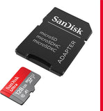 SanDisk 128GB Ultra microSDXC card + SD adapter up to 140 MB/s with A1 App Performance UHS-I Class 10 U1
