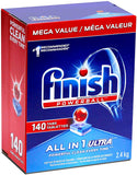 Finish Powerball Automatic Dishwasher Detergent, All in 1 Ultra Powerful Clean, 2.4 KG - 140 Tabs