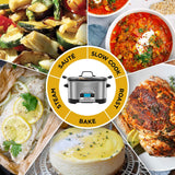 Crockpot Multi-Cooker, Programmable with Slow Cooker, Saute, Roaster & Food Steamer, 5.6L (6-7 People), Removable Bowl [CSC024]