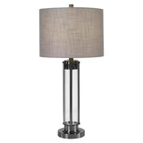 The Uttermost Co Glass and Steel Table Lamps, 2 Pack