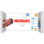 Huggies Pure Extra Care Baby Wipes - 8 x 56 PACKS | 448 Baby cleansing wipes total