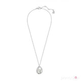Swarovski Rhodium-Plated Pendant: Crystal Moonlight, Clear Pavé, 14 7/8" Chain # 1071202 - Shoppers-kart.com