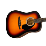 Fender FA-125 Dreadnought WN Sunburst Acoustic Guitar Pack (Guitar + Stand + Tuner + Extra Strings)