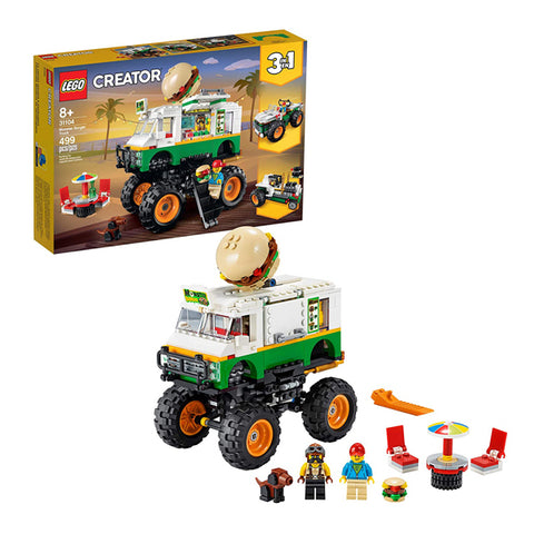 LEGO 31104 Creator 3 in1 Monster Burger Truck Building Kit - 499 Pieces