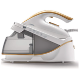 Breville VIN410 PressXpress Steam Generator Iron, 2400W, 1.7L Removable Water Tank, 5 Bar Pressure, 230g Steam Boost, Ceramic Soleplate - White & Gold