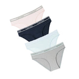 Calvin Klein Women’s Bamboo Bikini, 4-pack-  (1 pink, 1 grey, 1 light blue, 1 dark blue)