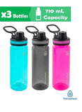 ThermoFlask 3-Piece Tritan Water Bottle with Spill-proof Shatter-proof 710ml Capacity