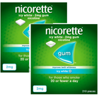 Nicorette Icy White 2mg Gum 210Pcs ( 2 Pack)