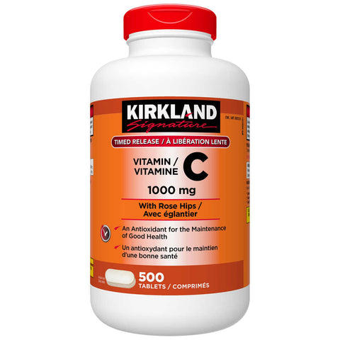 Kirkland Signature Timed Release Vitamin C With Rose Hips 1000 mg. - 500 Tablets