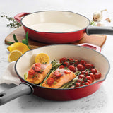 Tramontina Enameled Cast Iron Skillets, Pack of 2 Set - 10 & 12 Inches