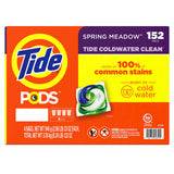 Tide PODS Liquid Laundry Detergent Pacs, Tide Spring Meadow 3-in-1 cold water clean 152 pods.