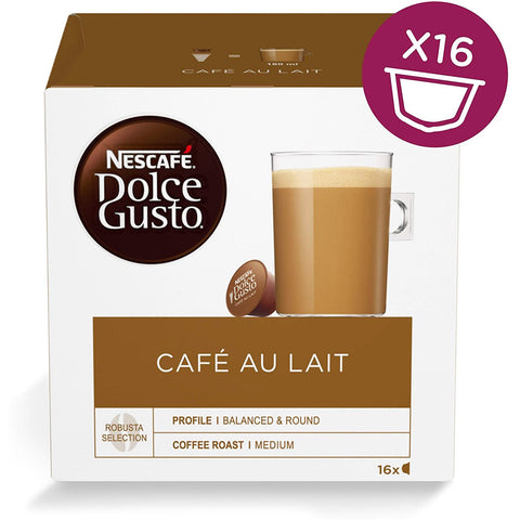 Nescafe Dolce Gusto Cafe Au Lait Coffee Capsules (16 Servings). - shopperskartuae