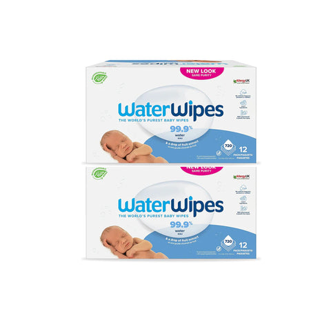 Water Wipes Purest Baby Wipes Sensitive Skin 60 Counts x Pack of 24 (1440 Wipes)